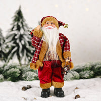 HKM-704339 Standing Santa Claus Doll - Decorative Christmas Ornament - Plastic Material, Semi-Manual Craft