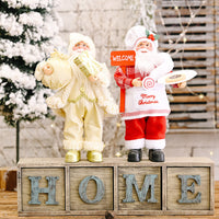 HKM-704339 Standing Santa Claus Doll - Decorative Christmas Ornament - Plastic Material, Semi-Manual Craft