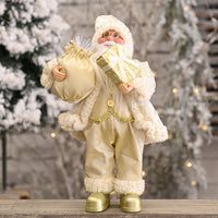 HKM-704339 Standing Santa Claus Doll - Decorative Christmas Ornament - Plastic Material, Semi-Manual Craft