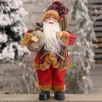 HKM-704339 Standing Santa Claus Doll - Decorative Christmas Ornament - Plastic Material, Semi-Manual Craft