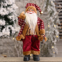HKM-704339 Standing Santa Claus Doll - Decorative Christmas Ornament - Plastic Material, Semi-Manual Craft