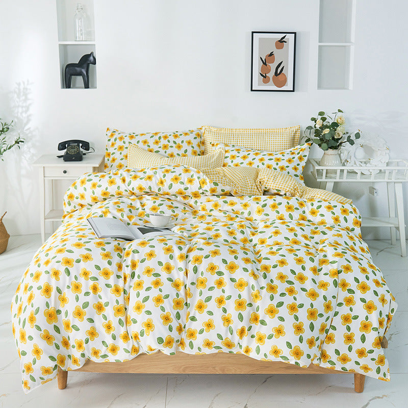 HKM-704723 Solid Color Imitation Cotton Bedding Set - Available in Various Sizes