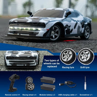 HKM-704851 1:16 Electric 4WD Drift Car RC Toy with Replaceable Tires and Modular Battery for Indoor-Outdoor Racing