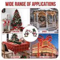 HKM-705171 Lighted Penguin and Candy Cane Christmas Decorations Set, Pre-Lit 2D Holiday Decor with 80 Warm White LED Lights for Indoor Outdoor Use