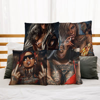 HKM-705363 Cartoon Peach Skin Pillowcase for Living Room and Bedroom, 45x45cm