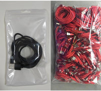 HKM-705427 Magnetic Woven Cotton Yarn Data Cable with Round Head - Micro/Lightning/Type-C, 1M/2M, 2.4A, Black/Silver/Red