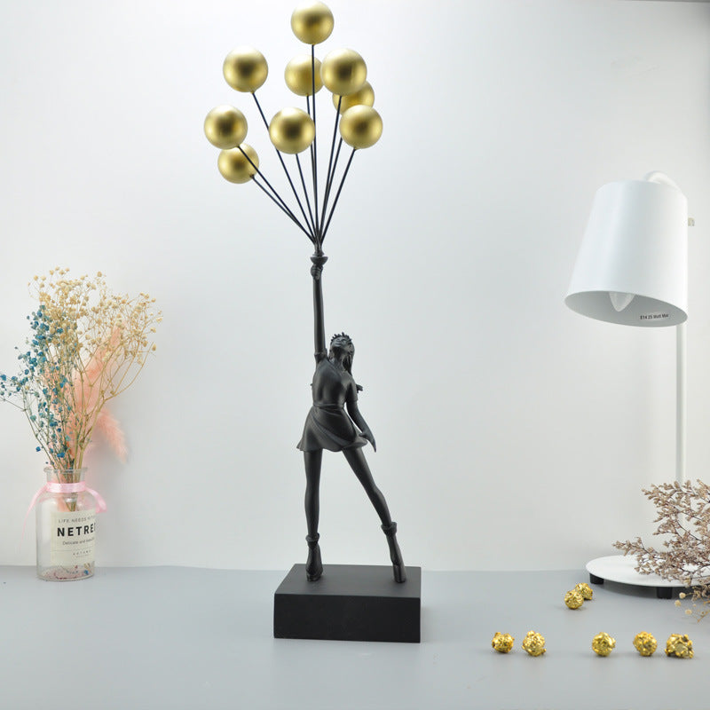 HKM-705491 Charming Character Sculpture in Natural Resin for Modern Decor