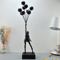 HKM-705491 Charming Character Sculpture in Natural Resin for Modern Decor
