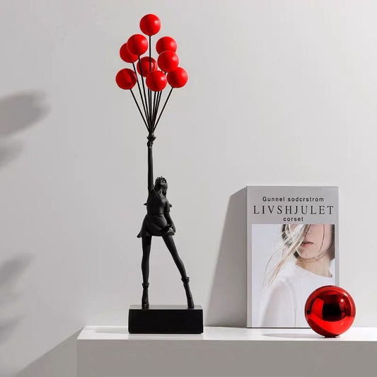 HKM-705491 Charming Character Sculpture in Natural Resin for Modern Decor