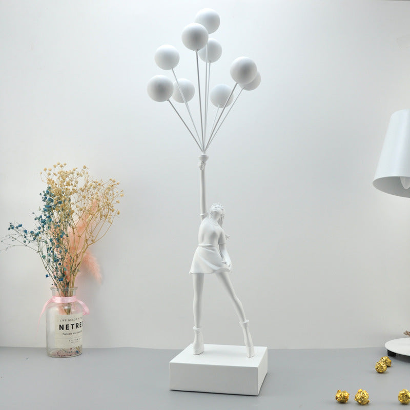 HKM-705491 Charming Character Sculpture in Natural Resin for Modern Decor