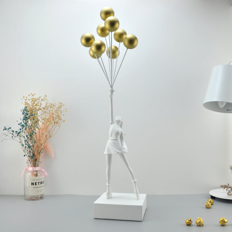 HKM-705491 Charming Character Sculpture in Natural Resin for Modern Decor