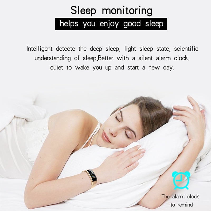 HKM-705555 Smart Fitness Tracker with Heart Rate and Blood Pressure Monitoring, Sleep Tracking, Pedometer, and Call Notifications