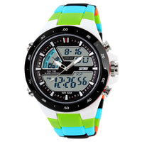 HKM-705619 Dual Display Waterproof Electronic Watch with 50m Water Resistance and Rubber Band