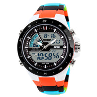 HKM-705619 Dual Display Waterproof Electronic Watch with 50m Water Resistance and Rubber Band