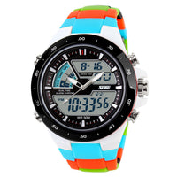 HKM-705619 Dual Display Waterproof Electronic Watch with 50m Water Resistance and Rubber Band