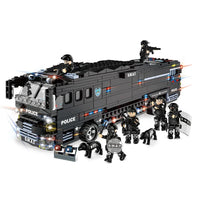 HKM-705619 SWAT Combat Bus Building Blocks Set for Kids - Construction Toy for Ages 6 and Up