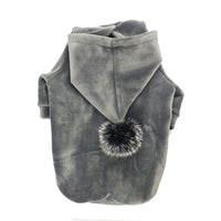 HKM-705619 Super Soft Coral Fleece Sweater for Dogs - Warm Casual Jumper for Corgis and Schnauzers, Available in Navy Blue and Gray