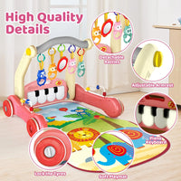 HKM-705683 2 in 1 Adjustable Baby Walker and Piano Play Mat for Infants and Toddlers