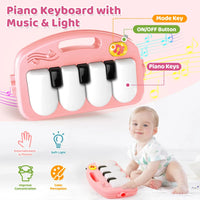 HKM-705683 2 in 1 Adjustable Baby Walker and Piano Play Mat for Infants and Toddlers