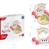 HKM-705683 2 in 1 Adjustable Baby Walker and Piano Play Mat for Infants and Toddlers