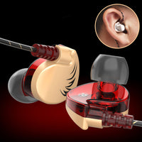 HKM-705939 In-Ear Sports Headphones with Heavy Bass and 3.5mm Plug - Lightweight, Silicone Ear Plugs, and Built-in Microphone
