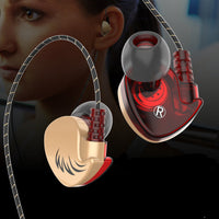 HKM-705939 In-Ear Sports Headphones with Heavy Bass and 3.5mm Plug - Lightweight, Silicone Ear Plugs, and Built-in Microphone