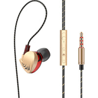 HKM-705939 In-Ear Sports Headphones with Heavy Bass and 3.5mm Plug - Lightweight, Silicone Ear Plugs, and Built-in Microphone