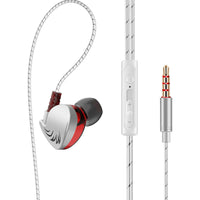 HKM-705939 In-Ear Sports Headphones with Heavy Bass and 3.5mm Plug - Lightweight, Silicone Ear Plugs, and Built-in Microphone