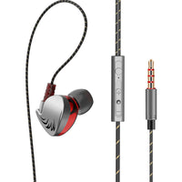 HKM-705939 In-Ear Sports Headphones with Heavy Bass and 3.5mm Plug - Lightweight, Silicone Ear Plugs, and Built-in Microphone
