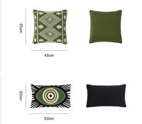 HKM-705939 Nordic Green Cactus Embroidered Throw Pillow - Available in 45x45cm and 30x50cm