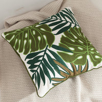 HKM-705939 Nordic Green Cactus Embroidered Throw Pillow - Available in 45x45cm and 30x50cm