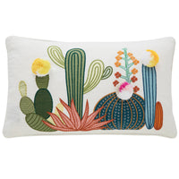 HKM-705939 Nordic Green Cactus Embroidered Throw Pillow - Available in 45x45cm and 30x50cm