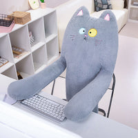 HKM-706003 Long Plush Cat Pillow for Sleeping, Supports Legs, 80cm-130cm, Available in Black, Gray, White, Brown