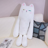 HKM-706003 Long Plush Cat Pillow for Sleeping, Supports Legs, 80cm-130cm, Available in Black, Gray, White, Brown