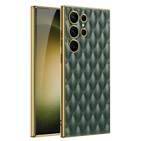 HKM-706131 Electroplated PU Leather Phone Case for Samsung - Shockproof, Stylish Design in Multiple Colors