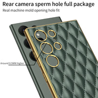 HKM-706131 Electroplated PU Leather Phone Case for Samsung - Shockproof, Stylish Design in Multiple Colors