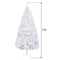 HKM-706323 7ft White Christmas Tree with 950 PVC Branches and Iron Base for Holiday Decor