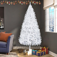 HKM-706323 7ft White Christmas Tree with 950 PVC Branches and Iron Base for Holiday Decor