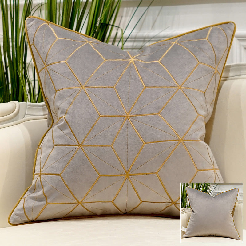 HKM-706323 Embroidered Plush Throw Pillow for Modern Sofa, Available in 45x45cm and 50x50cm