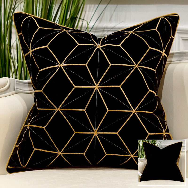 HKM-706323 Embroidered Plush Throw Pillow for Modern Sofa, Available in 45x45cm and 50x50cm