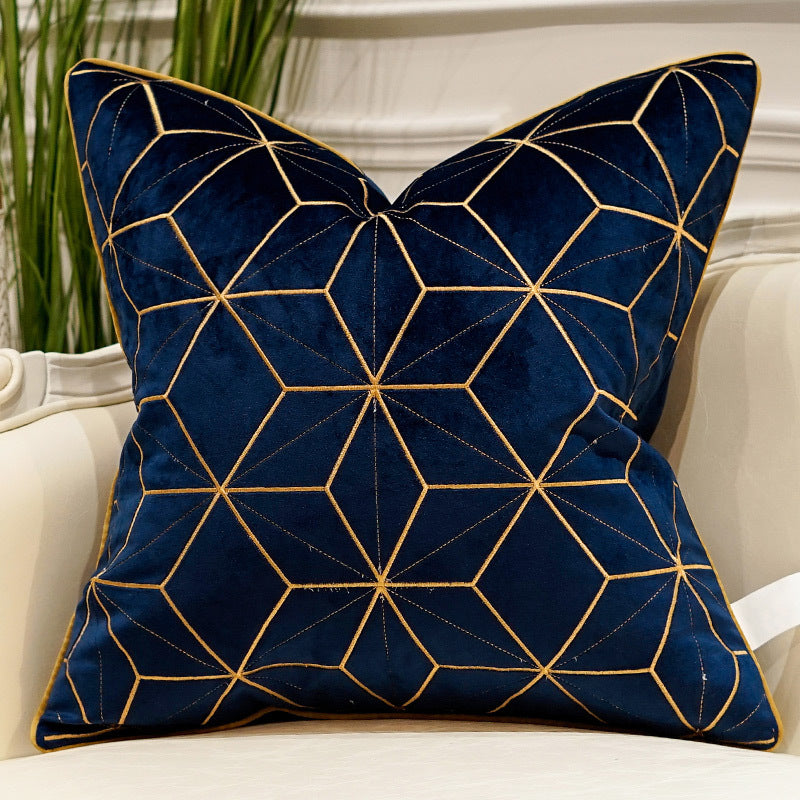 HKM-706323 Embroidered Plush Throw Pillow for Modern Sofa, Available in 45x45cm and 50x50cm