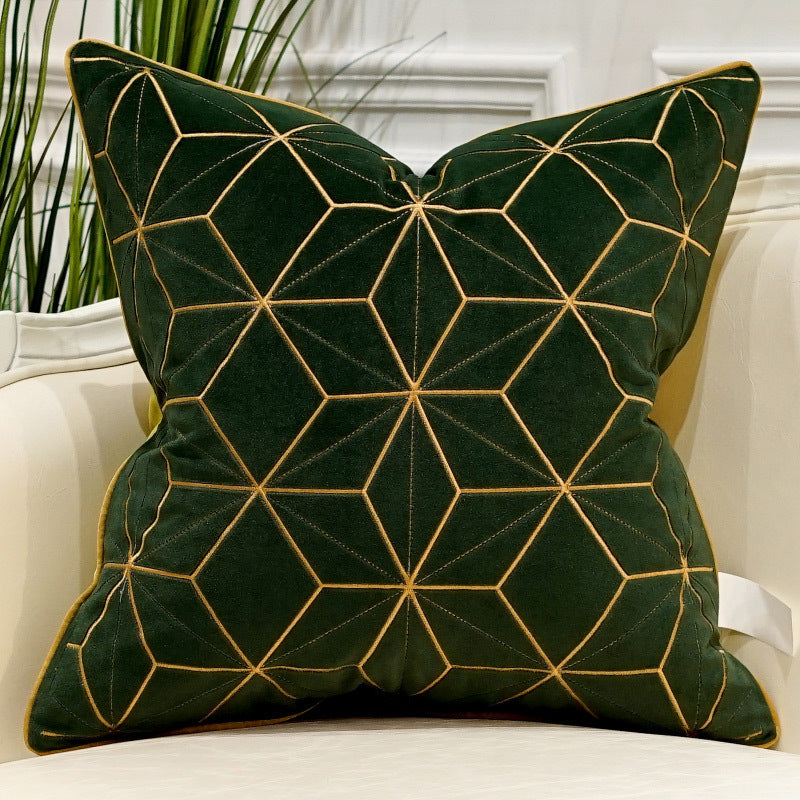 HKM-706323 Embroidered Plush Throw Pillow for Modern Sofa, Available in 45x45cm and 50x50cm