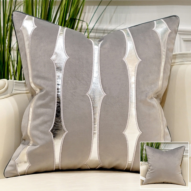 HKM-706323 Embroidered Plush Throw Pillow for Modern Sofa, Available in 45x45cm and 50x50cm