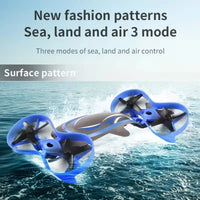 HKM-706451 3-in-1 Remote Control Quadcopter for Land, Air, and Water with 360° Stunt Rotation and LED Lights