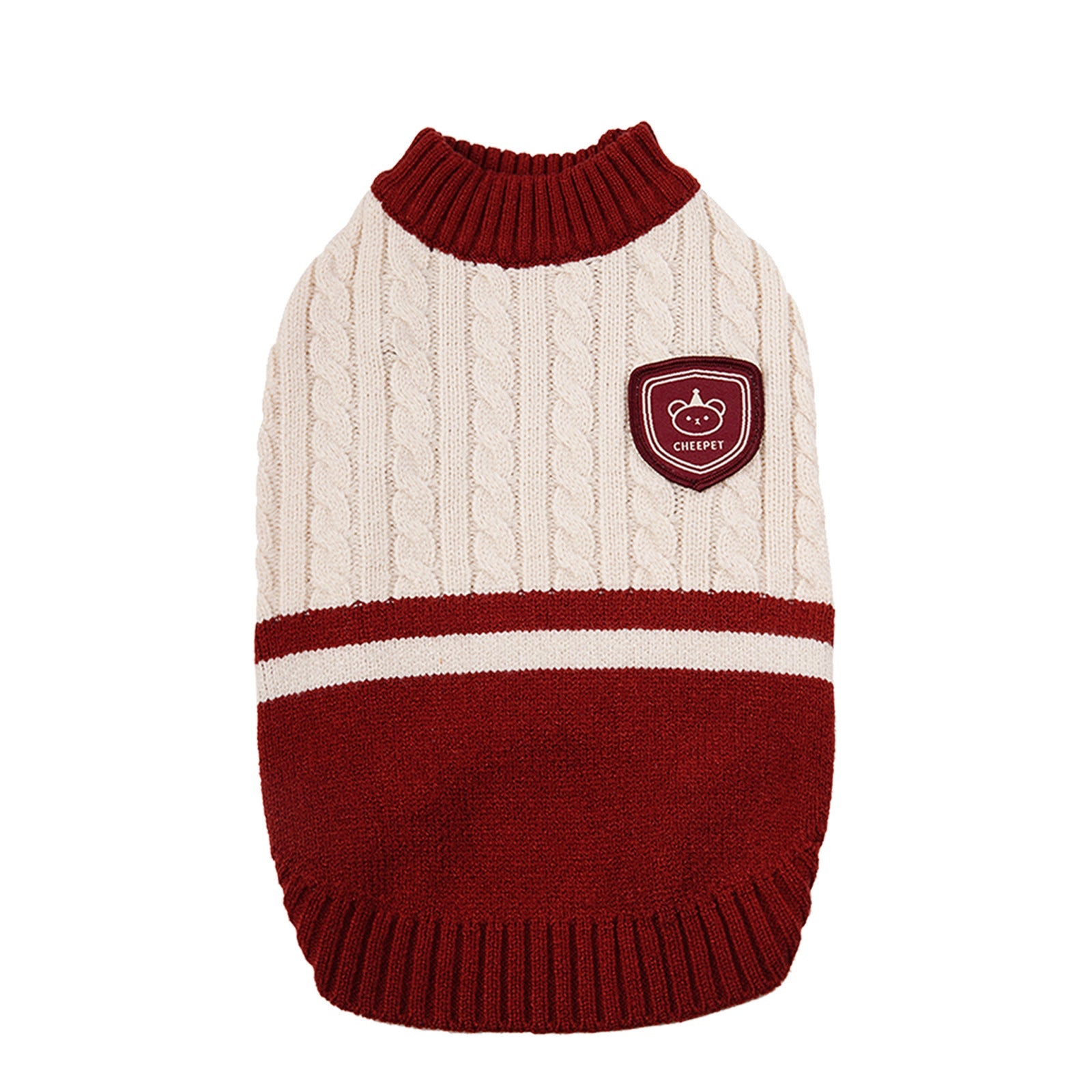 HKM-706451 Cozy Color Matching Sleeveless Sweater for Small Dogs - Winter Warmth in Dark Red, Dark Blue, and Green