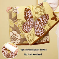 HKM-706451 Soft Cotton Hanging Hand Towel Set - 100% Pure Cotton, Floral and Butterfly Designs, 4-Piece or 2-Piece Options