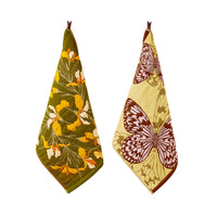 HKM-706451 Soft Cotton Hanging Hand Towel Set - 100% Pure Cotton, Floral and Butterfly Designs, 4-Piece or 2-Piece Options