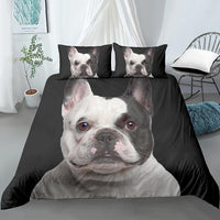 HKM-706515 Pug Cartoon 3D Digital Printed Bedding Set - Three-Piece Bedding Cover Available in Multiple Sizes