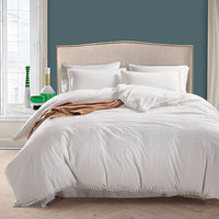 HKM-706515 Solid Color Three-Piece Duvet Cover Bedding Set in Polyester Fiber