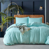 HKM-706515 Solid Color Three-Piece Duvet Cover Bedding Set in Polyester Fiber